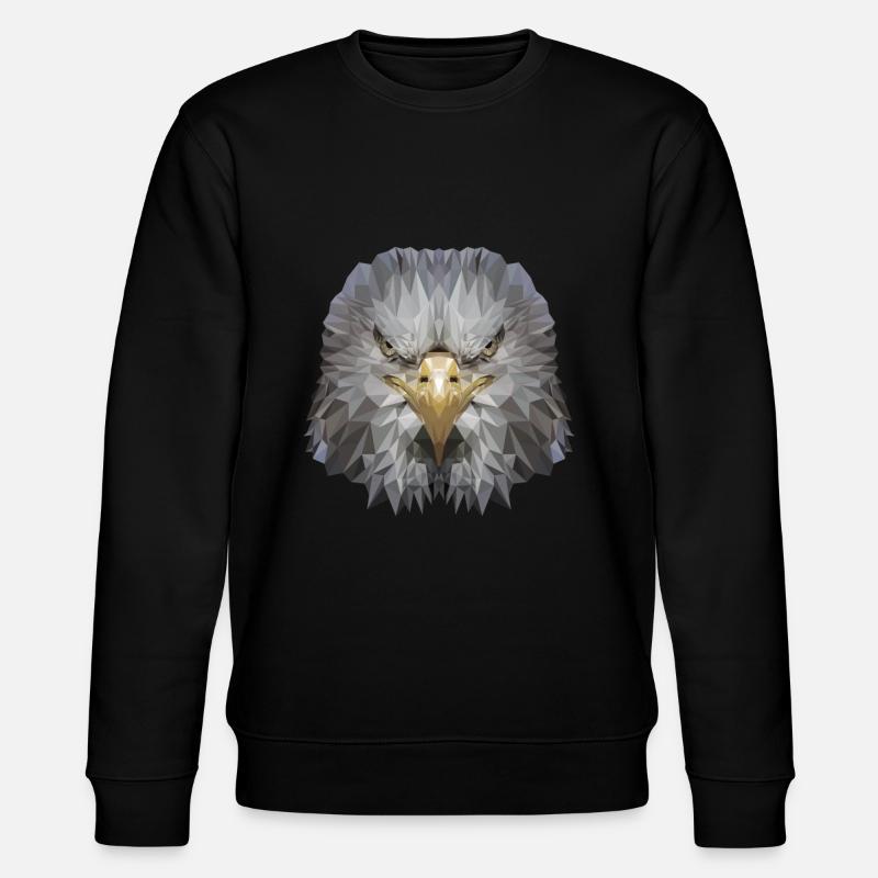 Adler Polygon Greifvogel - Stanley/Stella Unisex Bio-Sweatshirt CHANGER - Schwarz