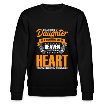 Vater Tochter Papa gestorben Tod Geschenk - Stanley/Stella Unisex Bio-Sweatshirt CHANGER  - Schwarz - Vorne - Nik (191cm) & Marisol (170cm)