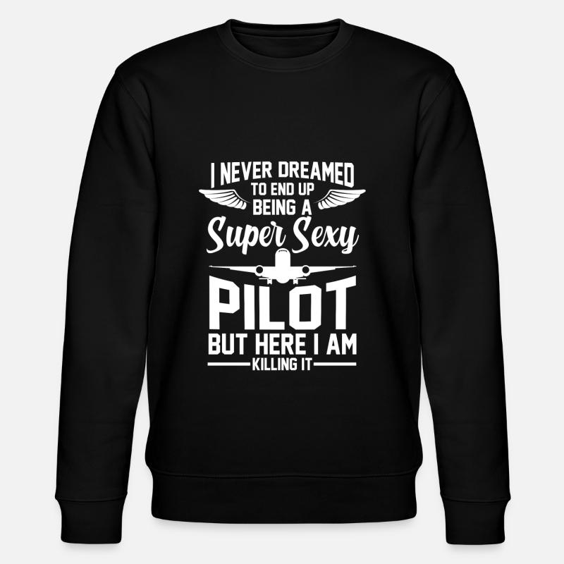 Pilote de vol pilote cadeau - Sweat bio CHANGER Stanley/Stella Unisexe - noir