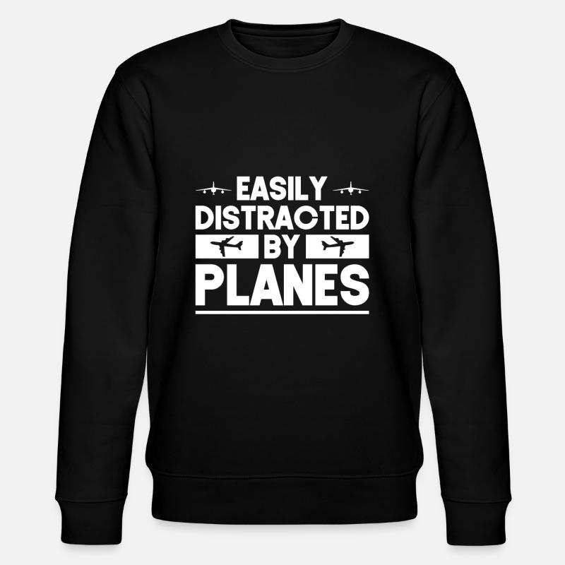 Flugzeuge Flugzeug Pilot Geschenk - Stanley/Stella Unisex Bio-Sweatshirt CHANGER  - Schwarz