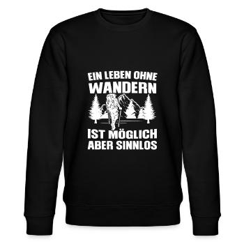 Wandern Wanderer Bergsteigen Geschenk - Stanley/Stella Unisex Bio-Sweatshirt CHANGER  - Schwarz - Vorne - Nik (191cm) & Marisol (170cm)