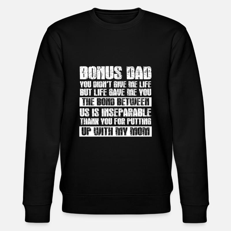 Bonus Papa Stepdad Gift - Stanley/Stella CHANGER Unisex Organic Sweatshirt - black