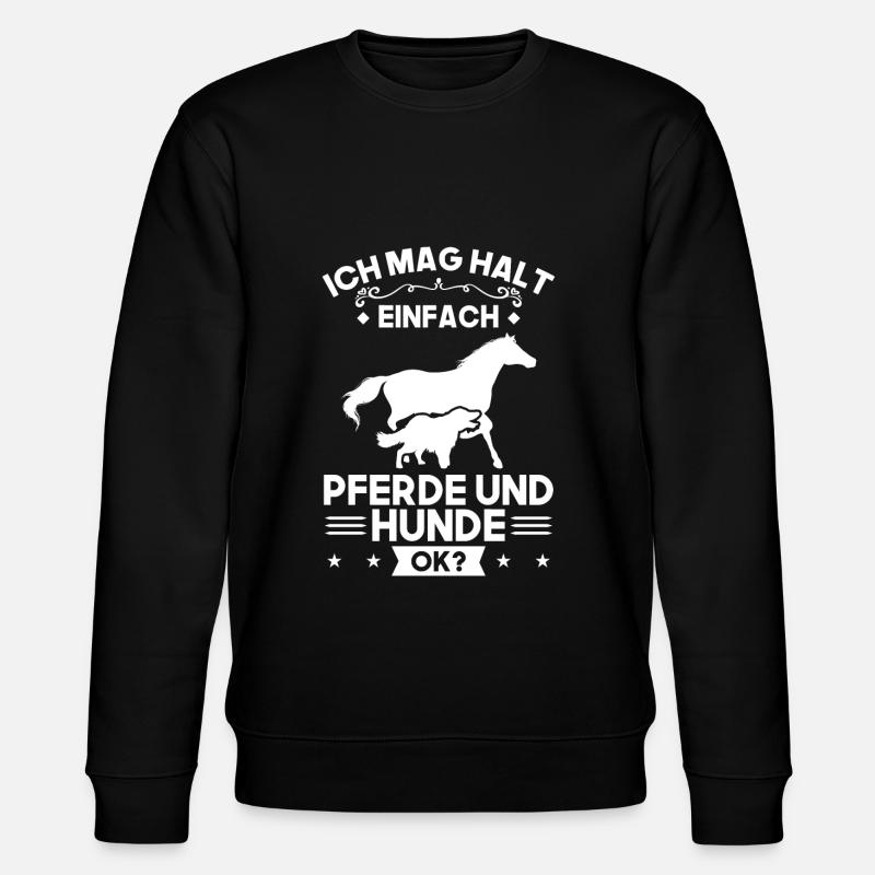 Pferd Hund Pferde Geschenk - Stanley/Stella Unisex Bio-Sweatshirt CHANGER  - Schwarz