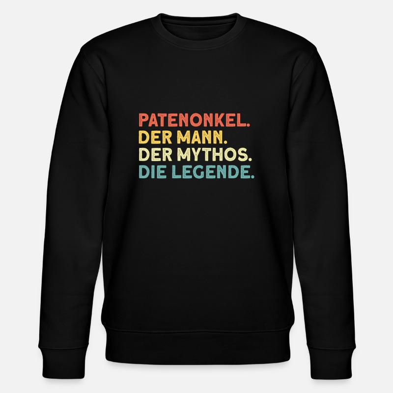 Patenonkel Pate Taufpate Geschenk - Stanley/Stella Unisex Bio-Sweatshirt CHANGER  - Schwarz