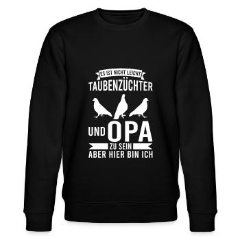 Tauben Opa Taubenzüchter Geschenk - Stanley/Stella Unisex Bio-Sweatshirt CHANGER  - Schwarz - Vorne - Nik (191cm) & Marisol (170cm)
