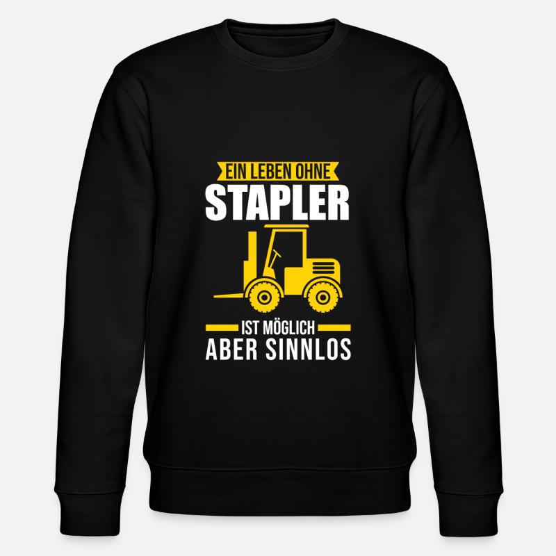 Stapler Staplerfahrer Gabelstapler Geschenk - Stanley/Stella Unisex Bio-Sweatshirt CHANGER - Schwarz