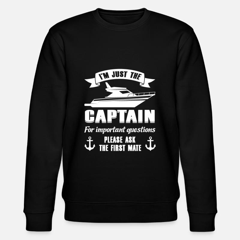 Boat Boats Captain Gift - Stanley/Stella CHANGER Unisex Organic Sweatshirt - black