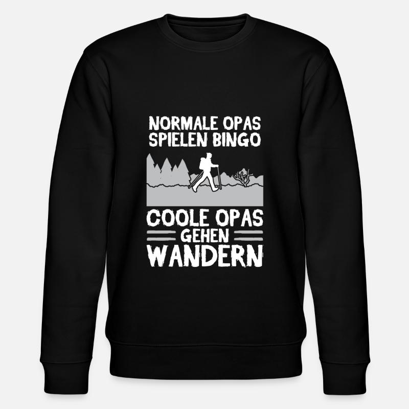 Wanderer Opa Bergsteiger Geschenk - Stanley/Stella Unisex Bio-Sweatshirt CHANGER  - Schwarz