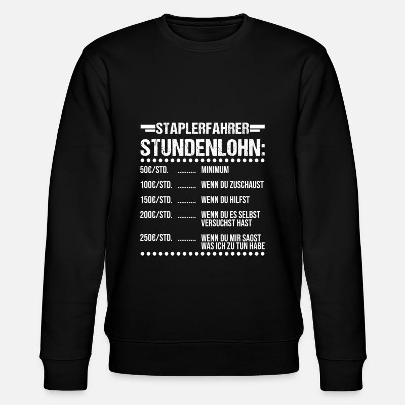 Staplerfahrer Beruf Gabelstapler Geschenk - Stanley/Stella Unisex Bio-Sweatshirt CHANGER - Schwarz