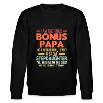 Père Bonus Papa Beau-Père Cadeau - Sweat bio CHANGER Stanley/Stella Unisexe - noir - Devant - Nik (191cm) & Marisol (170cm)