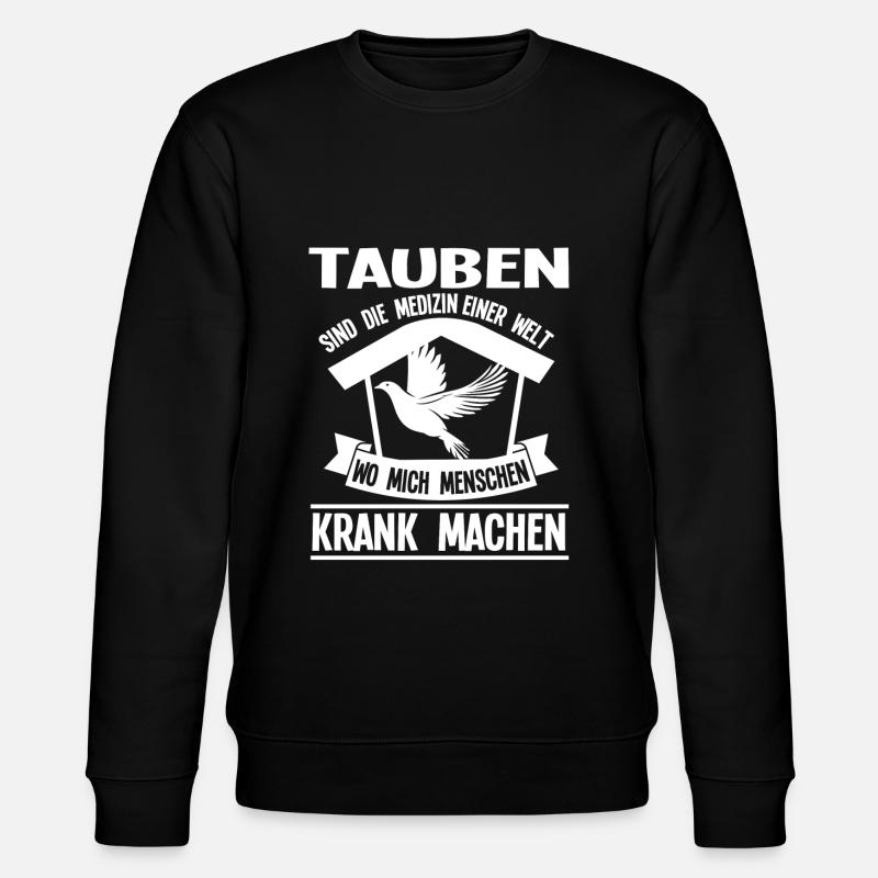 Tauben Vogel Taube Geschenk - Stanley/Stella Unisex Bio-Sweatshirt CHANGER - Schwarz