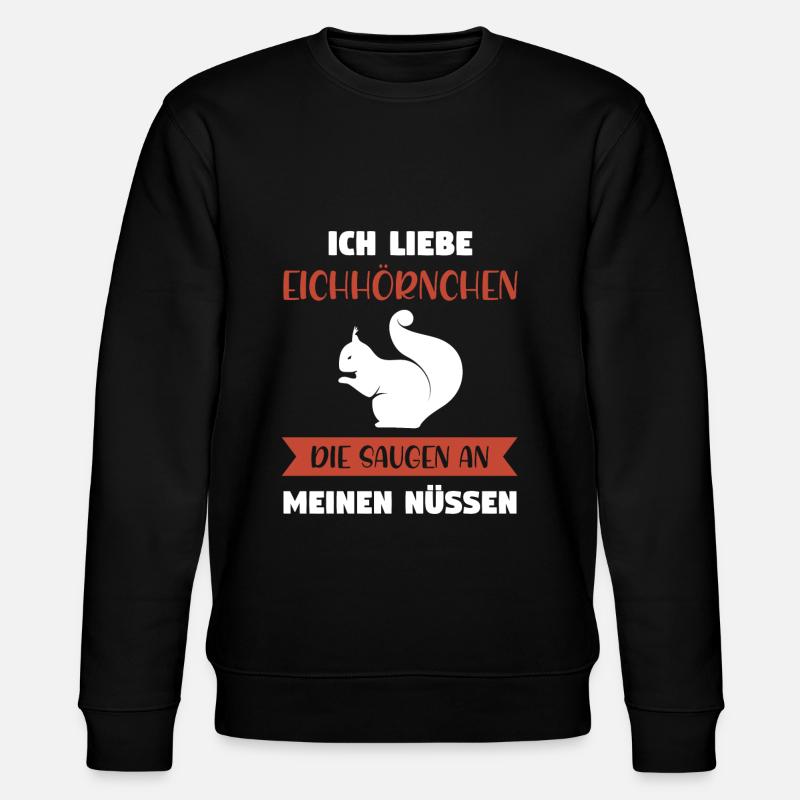 Eichhörnchen Tier Nagetier Geschenk - Stanley/Stella Unisex Bio-Sweatshirt CHANGER  - Schwarz