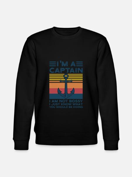 Captain Captains Boating Gift - Stanley/Stella CHANGER Unisex Organic Sweatshirt - black