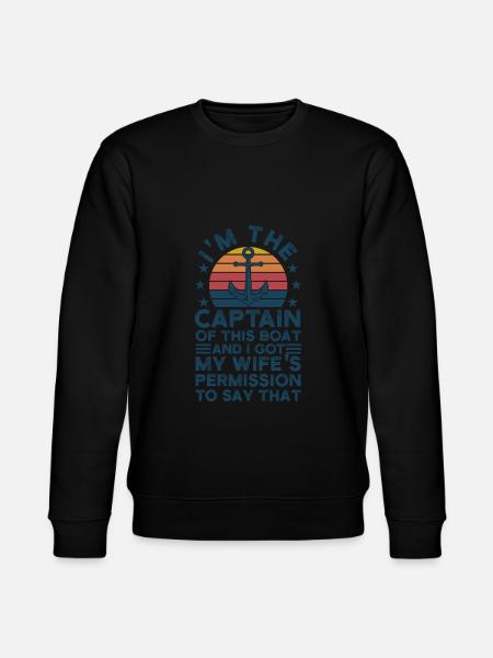 Captain Captains Boating Gift - Stanley/Stella CHANGER Unisex Organic Sweatshirt - black