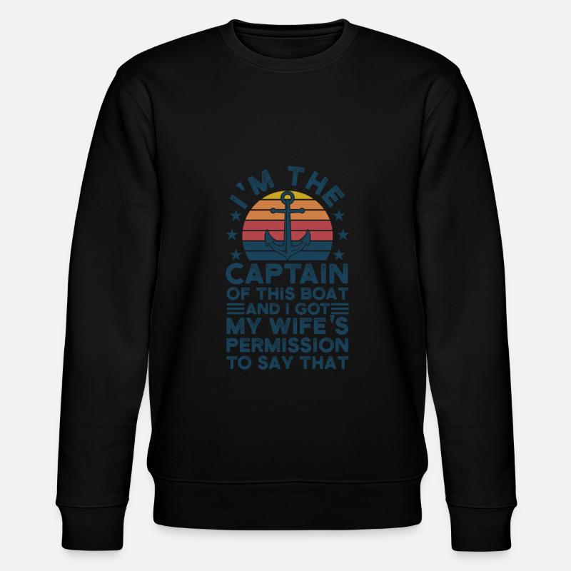 Captain Captains Boating Gift - Stanley/Stella CHANGER Unisex Organic Sweatshirt - black