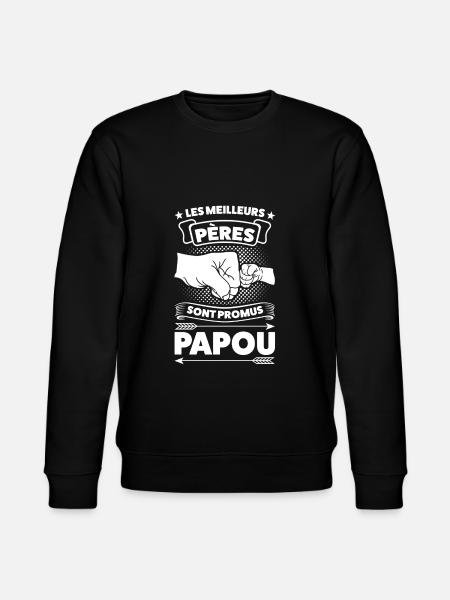Papi Papi Famille Geschenk - Stanley/Stella Unisex Bio-Sweatshirt CHANGER  - Schwarz