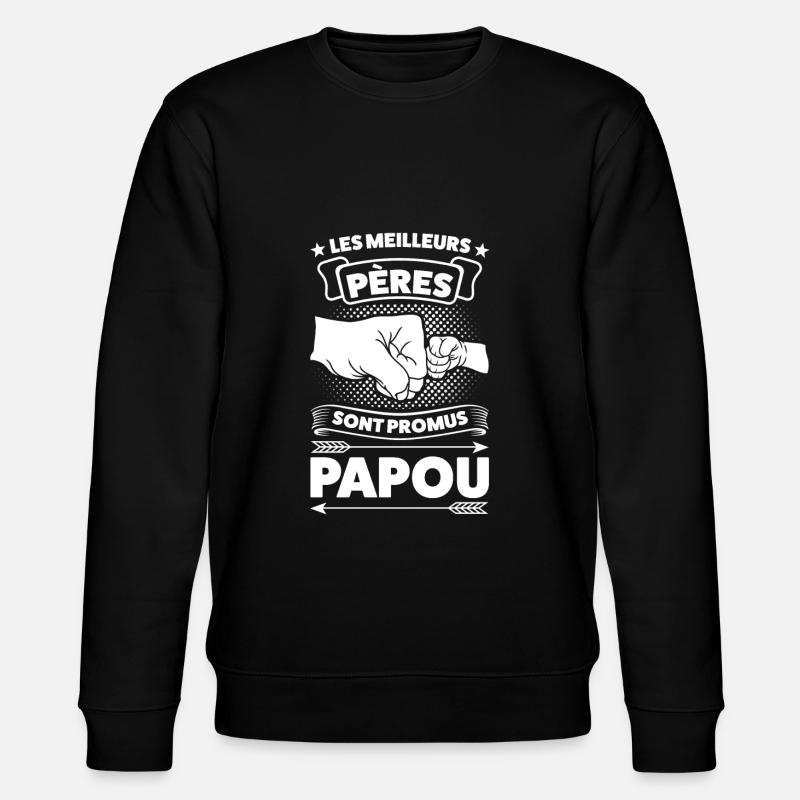 Papi Papi Famille Geschenk - Stanley/Stella Unisex Bio-Sweatshirt CHANGER - Schwarz