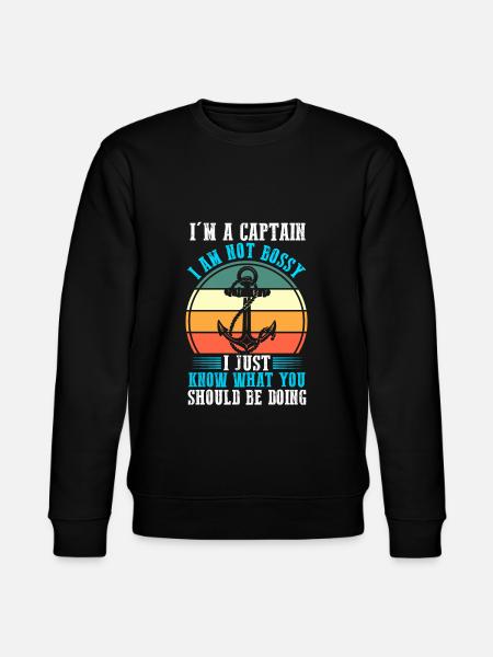 Captain Boat Captains Gift - Stanley/Stella CHANGER Unisex Organic Sweatshirt - black