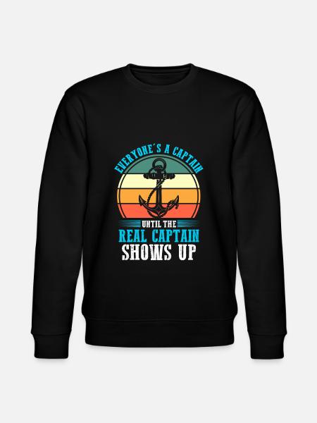 Captain Boat Captains Gift - Stanley/Stella CHANGER Unisex Organic Sweatshirt - black