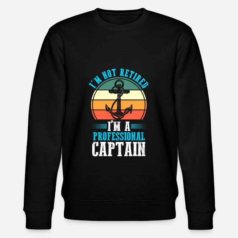 Captain Boat Captains Gift - Stanley/Stella CHANGER Unisex Organic Sweatshirt - black