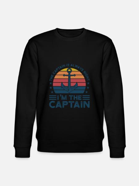 Captain Captains Boating Gift - Stanley/Stella CHANGER Unisex Organic Sweatshirt - black