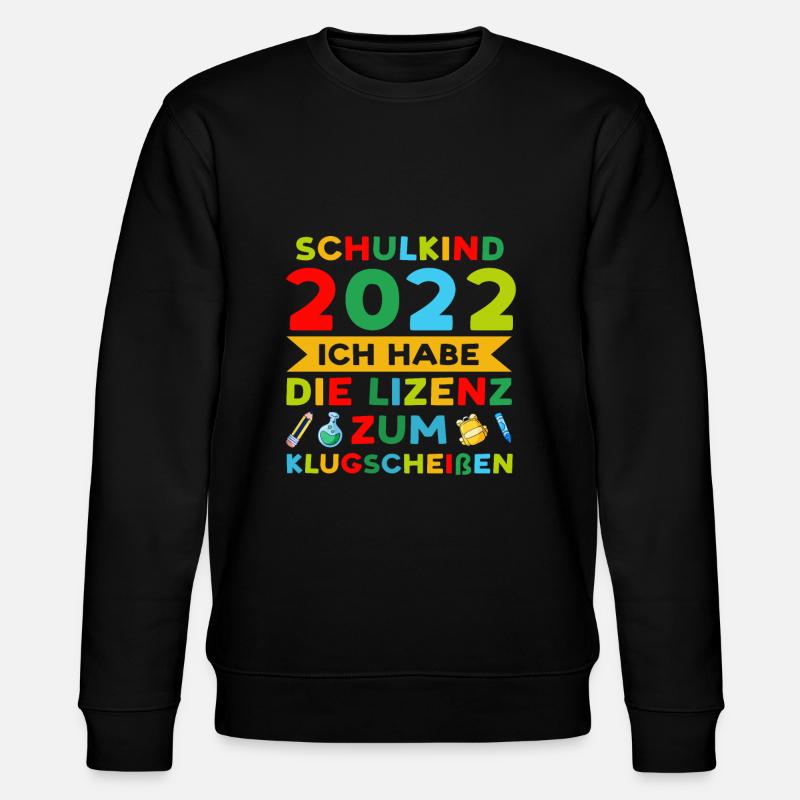 Schulkind 2022 Schulanfang Schulanfänger Geschenk - Stanley/Stella Unisex Bio-Sweatshirt CHANGER - Schwarz