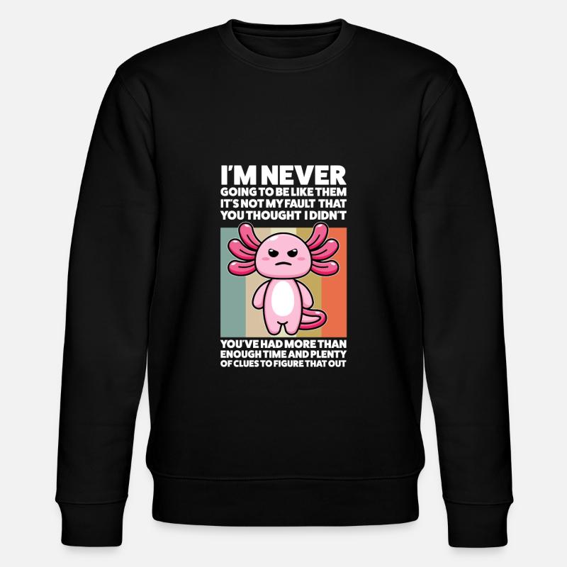 Axolotel Axolotl Lover Axolotls Gift - Stanley/Stella CHANGER Unisex Organic Sweatshirt - black