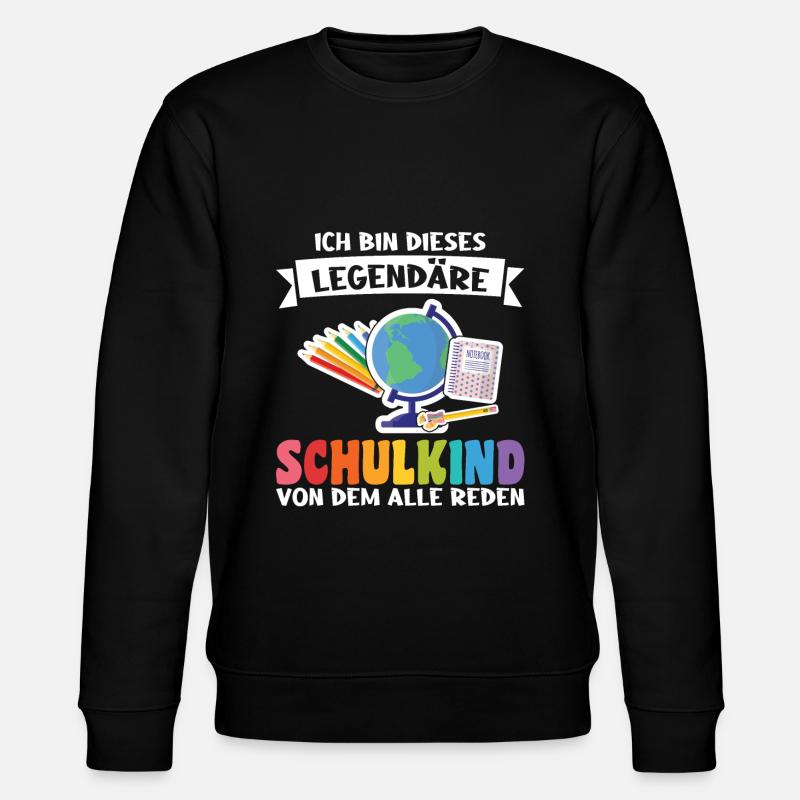 Schulkind Schulanfang Schulbeginn Geschenk - Stanley/Stella Unisex Bio-Sweatshirt CHANGER  - Schwarz