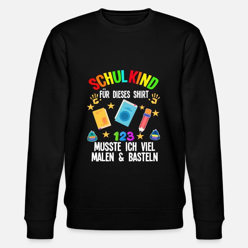 Schulkind Einschulung Schulbeginn Geschenk - Stanley/Stella Unisex Bio-Sweatshirt CHANGER  - Schwarz