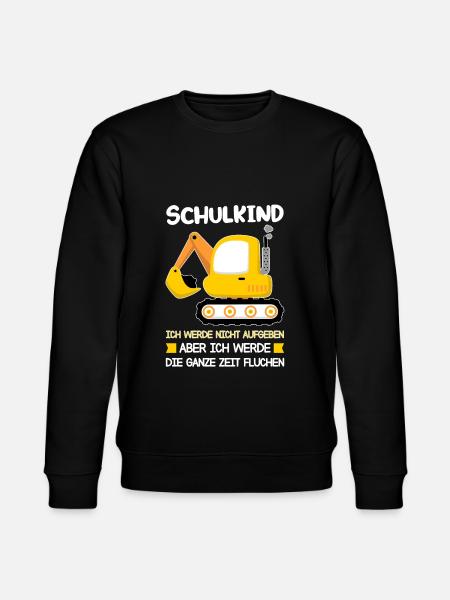 Schulkind Bagger Einschulung Geschenk - Stanley/Stella Unisex Bio-Sweatshirt CHANGER  - Schwarz