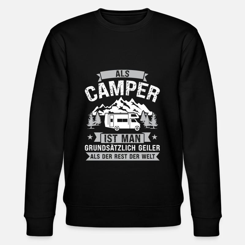 Campen camper Wanderung Geschenk - Stanley/Stella Unisex Bio-Sweatshirt CHANGER  - Schwarz