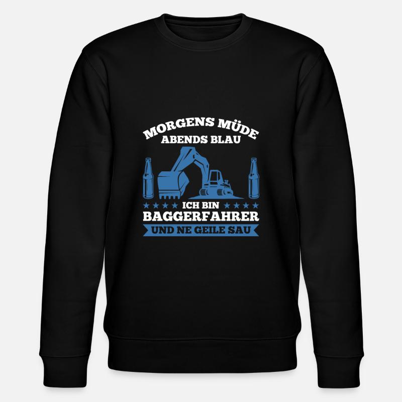 Baggerfahrer Beruf Bagger Geschenk - Stanley/Stella Unisex Bio-Sweatshirt CHANGER  - Schwarz