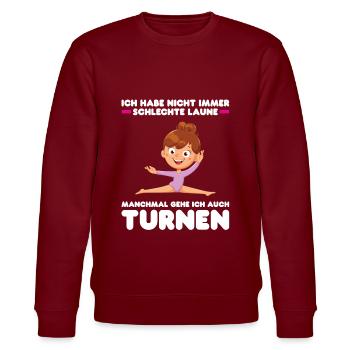 Turnen Mädchen Gymnastik Geschenk - Stanley/Stella Unisex Bio-Sweatshirt CHANGER  - Burgunderrot - Vorne - Nik (191cm) & Marisol (170cm)