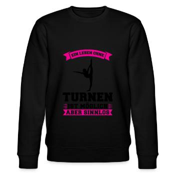 Turnen Mädchen Geräteturnen Geschenk - Stanley/Stella Unisex Bio-Sweatshirt CHANGER  - Schwarz - Vorne - Nik (191cm) & Marisol (170cm)