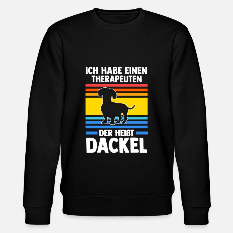 Dackel Hund Dachshund Geschenk - Stanley/Stella Unisex Bio-Sweatshirt CHANGER - Schwarz