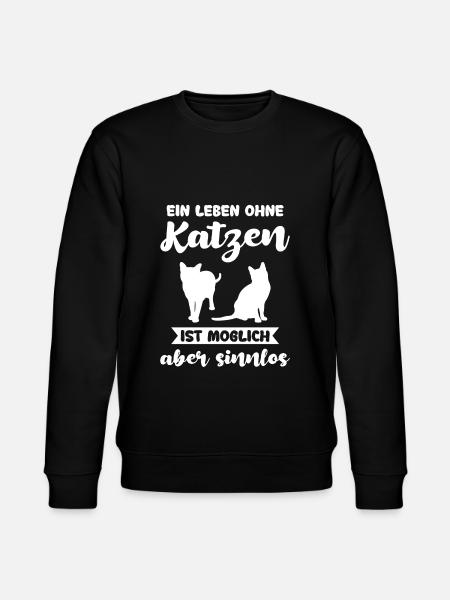 Katze Tier Katzenhalter Geschenk - Stanley/Stella Unisex Bio-Sweatshirt CHANGER - Schwarz