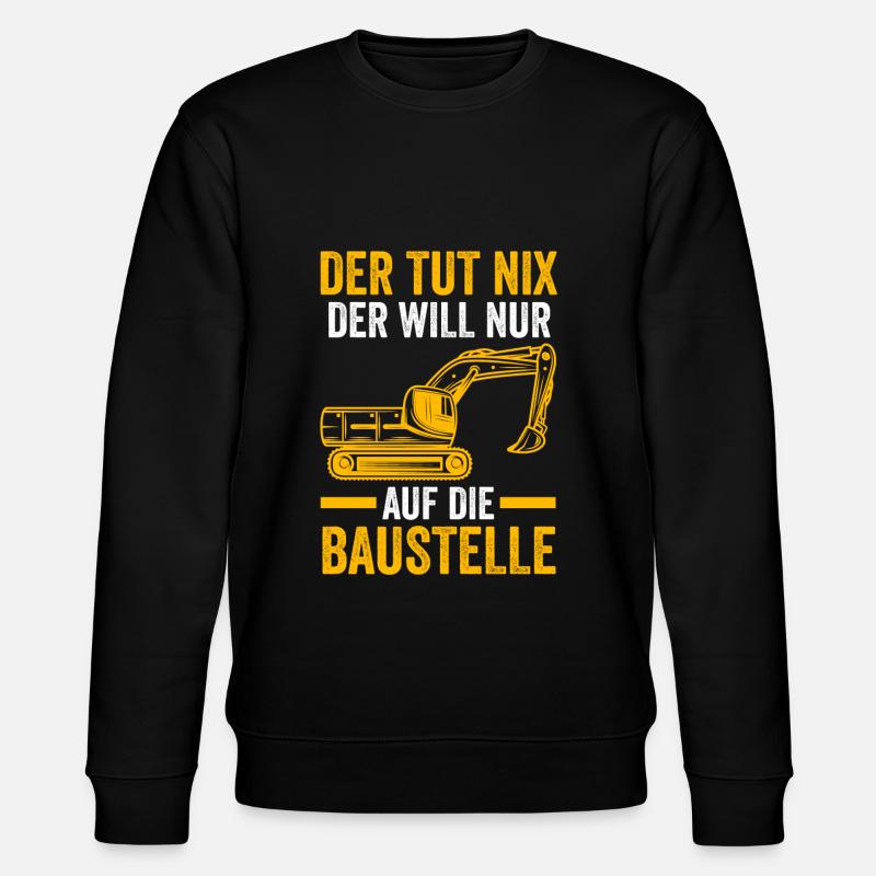 Baggerfahrer Job Baggerführer Geschenk - Stanley/Stella Unisex Bio-Sweatshirt CHANGER  - Schwarz