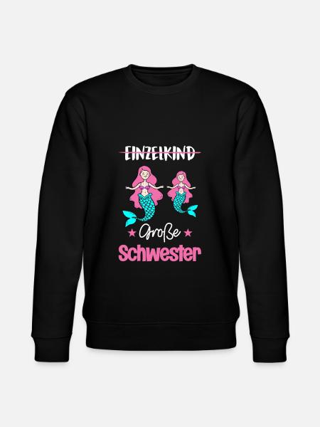 Große Schwester Meerjungfrau Kinder Geschenk - Stanley/Stella Unisex Bio-Sweatshirt CHANGER - Schwarz