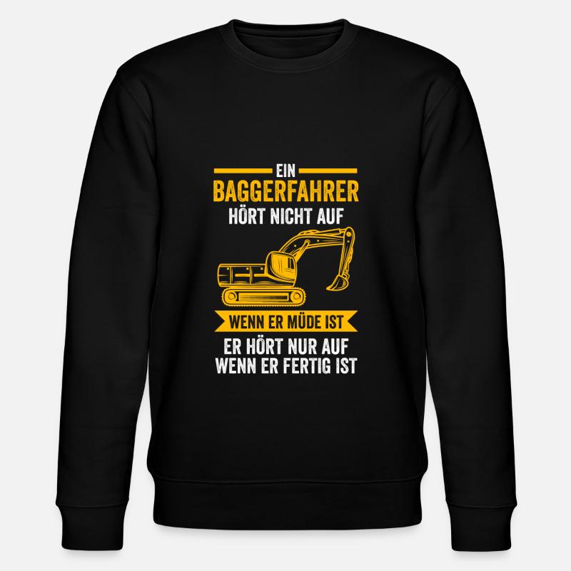 Baggerfahrer Job Baggerführer Geschenk - Stanley/Stella Unisex Bio-Sweatshirt CHANGER  - Schwarz