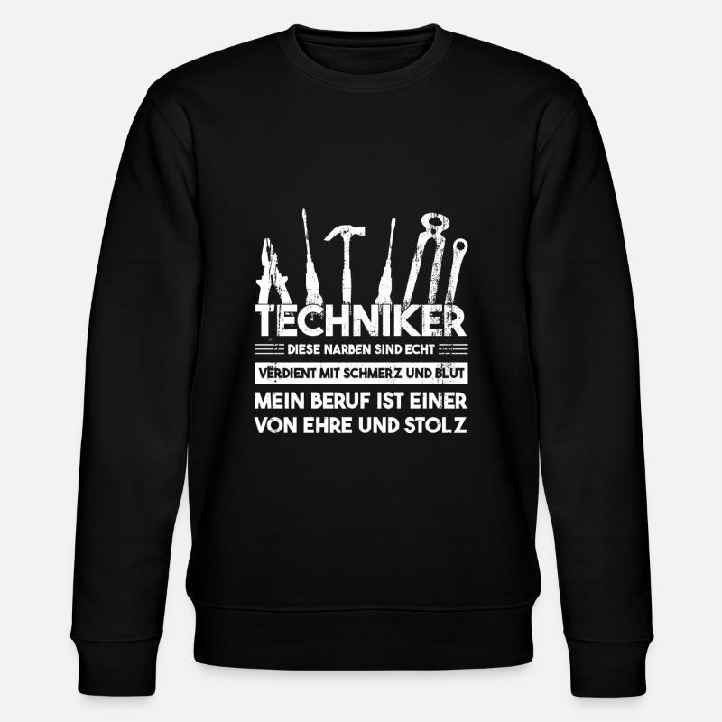 Techniker Beruf Technik Geschenk - Stanley/Stella Unisex Bio-Sweatshirt CHANGER  - Schwarz