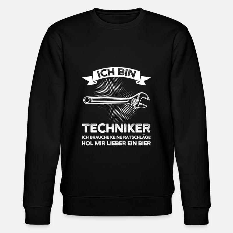 Techniker Bier Technik Geschenk - Stanley/Stella Unisex Bio-Sweatshirt CHANGER - Schwarz