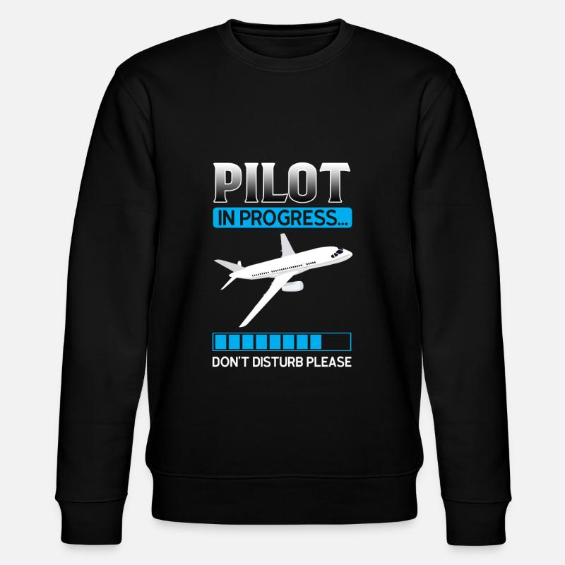 Pilot Pilot Flugzeug Geschenk - Stanley/Stella Unisex Bio-Sweatshirt CHANGER  - Schwarz