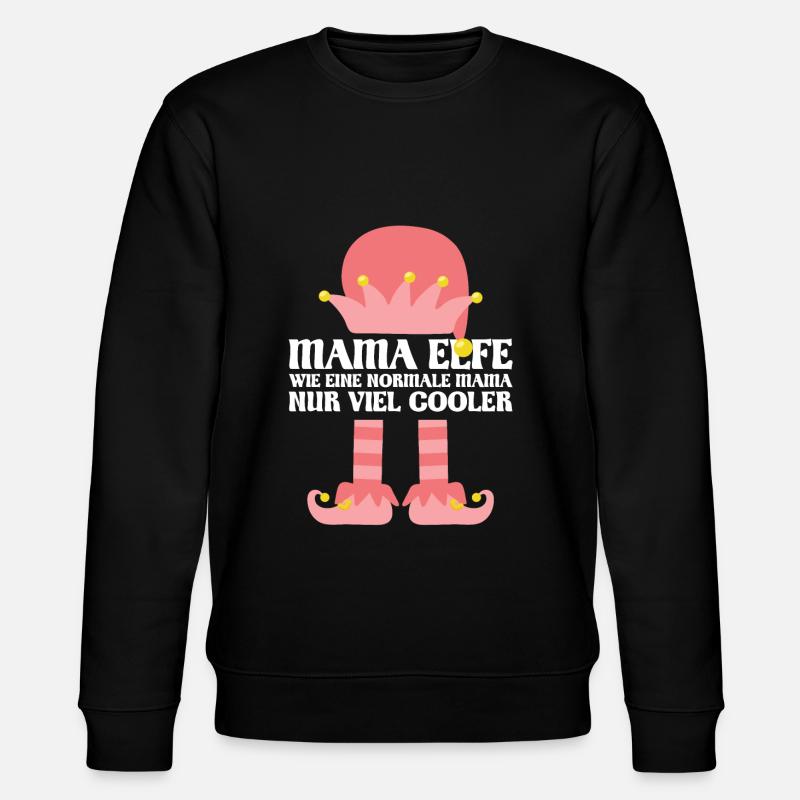 Mutter Elfe Mama Elf Geschenk - Stanley/Stella Unisex Bio-Sweatshirt CHANGER - Schwarz