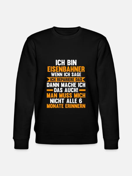 Eisenbahner Beruf Bahn Geschenk - Stanley/Stella Unisex Bio-Sweatshirt CHANGER  - Schwarz