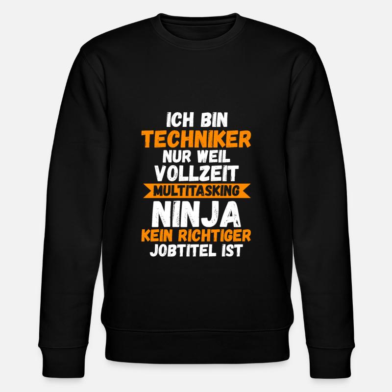 Techniker Beruf Beruf Geschenk - Stanley/Stella Unisex Bio-Sweatshirt CHANGER - Schwarz