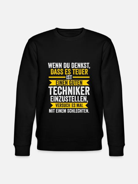 Techniker Beruf Beruf Geschenk - Stanley/Stella Unisex Bio-Sweatshirt CHANGER  - Schwarz