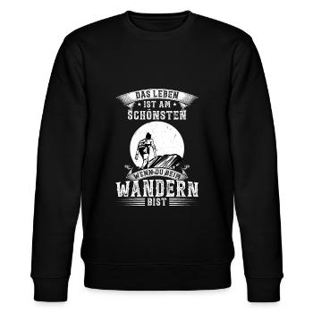 Wandern Berge Berg Geschenk - Stanley/Stella Unisex Bio-Sweatshirt CHANGER  - Schwarz - Vorne - Nik (191cm) & Marisol (170cm)