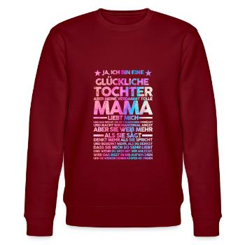 Tochter & Mutter Familie Mutter Geschenk - Stanley/Stella Unisex Bio-Sweatshirt CHANGER  - Burgunderrot - Vorne - Nik (191cm) & Marisol (170cm)