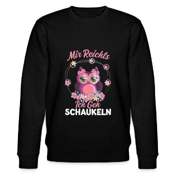 Eule Vogel Schaukeln Geschenk - Stanley/Stella Unisex Bio-Sweatshirt CHANGER  - Schwarz - Vorne - Nik (191cm) & Marisol (170cm)