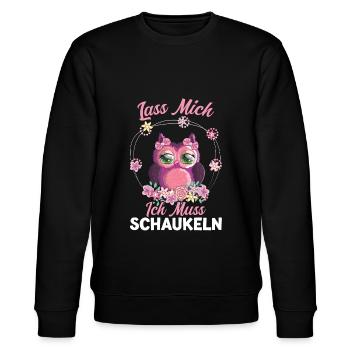 Eule Vogel Schaukeln Geschenk - Stanley/Stella Unisex Bio-Sweatshirt CHANGER  - Schwarz - Vorne - Nik (191cm) & Marisol (170cm)